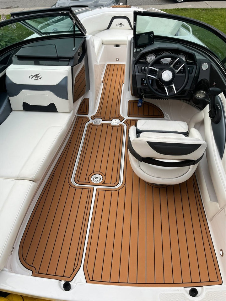 2017 Monterey 204 FSX Cockpit Mats EVA Foam Faux Teak Boat Flooring Marine Decking - HJDECK