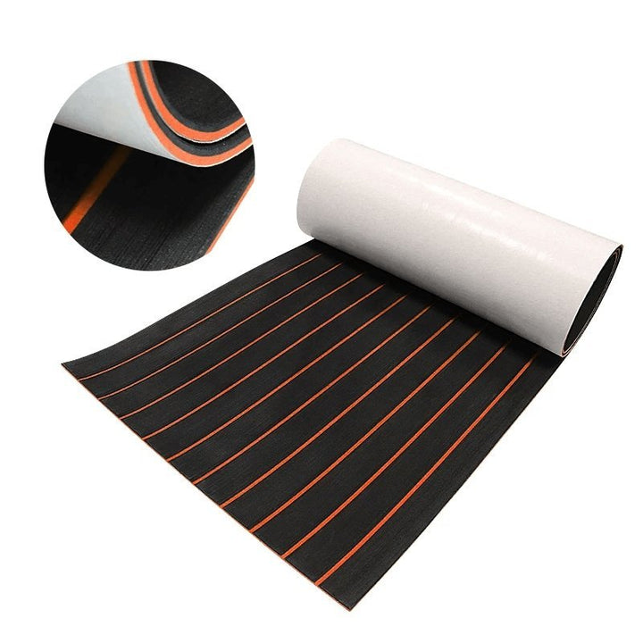 Affordable EVA Foam Boat Decking Black with Orange Lines - US Warehouse - HJDECK