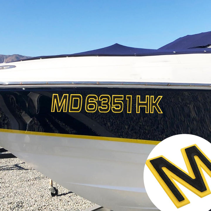 Custom Boat Registration Numbers & Letters (2 Sets) Marine EVA Lettering Sticker Decals - HJDECK