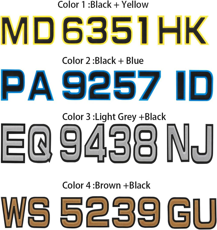 Custom Boat Registration Numbers & Letters (2 Sets) Marine EVA Lettering Sticker Decals - HJDECK