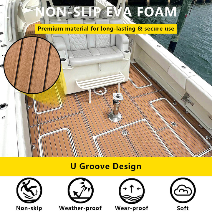 Fake Teak Boat Flooring 94.5"x23.6" - HJDECK