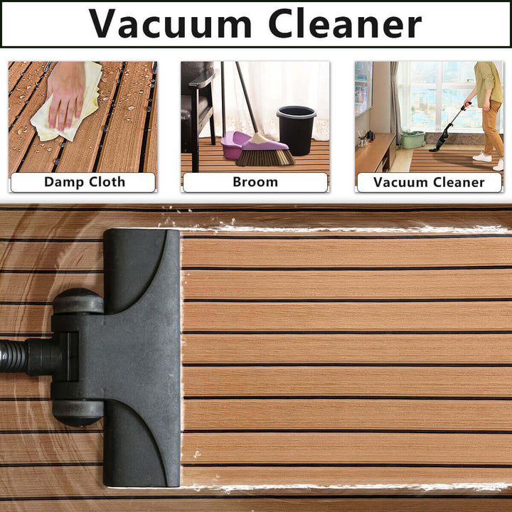 Faux Teak Texture Marine Flooring EVA Foam Boat Decking Mat Self Adhesive Boat Carpet Flooring Sheet - HJDECK